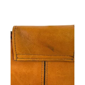 *Vintage BJ Leather Shoulder Bag Brown Leather Top Handle Boho Festival Coastal thumbnail 4