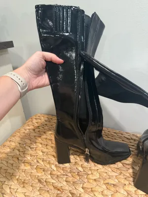 Princess Polly Black Knee-High Boots thumbnail 5