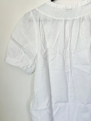 NWT J. Crew Linen Blend Short Sleeve Smock Neck Top - Size: Small thumbnail 6