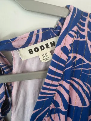 Boden Serena Cotton Tie Maxi Dress Multi Tropical Print Parrot thumbnail 5