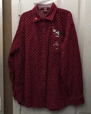 FINAL MARKDOWN Ladies’ Mickey Unlimited LS Embroidered Corduroy Shirt (M) thumbnail 1