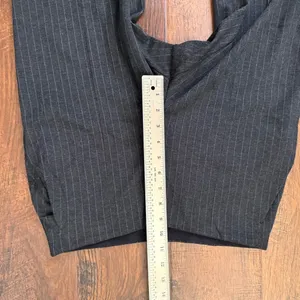 UNIQLO steel grey/black elastic waist pinstripe ponte pants, size M thumbnail 6