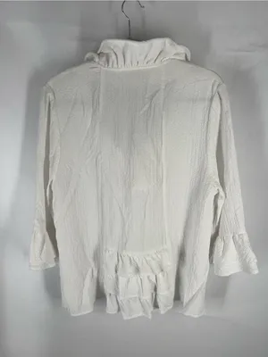 Moonlight Ruffle Collar Tunic Top - White thumbnail 11