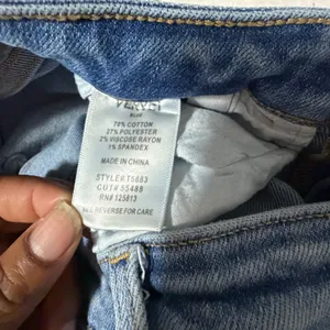 Vervet Blue Womens Medium Wash Distressed Straight Leg Jeans Measured Size 24 thumbnail 3