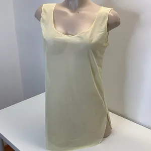 Zuliana Size Small Yellow Mesh Cover Up Dress With Side Slits. Made in USA. New. thumbnail 2