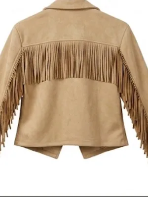 Trendy Tan Suede Fringe Cropped thumbnail 4