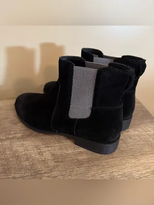 Vionic Alana Black Suede Booties Chelsea Boots Water Repellent Sz 8 Arch Support thumbnail 7