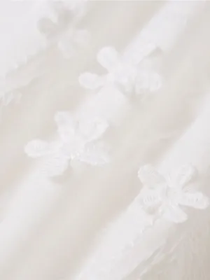 Rihoas White Round Neck Floral Midi Dress thumbnail 8