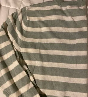 H&M Striped Green And White Sweater thumbnail 3