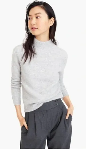 J. Crew Light Gray Mock Neck Sweater 901 thumbnail 1