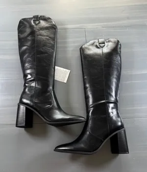 Knee High Boots Casandra Black New Women 10 thumbnail 1