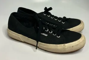 Superga black canvas sneakers unisex‎ sizing thumbnail 1