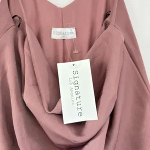 Signature Womens Thin Strap Seamless Cami‎ Tank Top Mauve Rose Medium NwT thumbnail 8