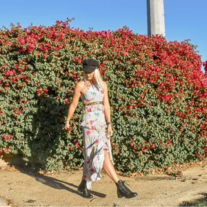 Rachel Roy purple lavender floral garden party ruffle maxi dress thumbnail 4