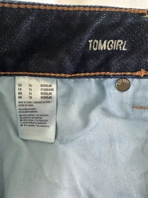 American Eagle women’s size 14 to girl straight leg button fly denim jeans thumbnail 3