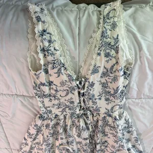 V Neck Floral Corset Midi Summer Wedding Guest Dress thumbnail 5