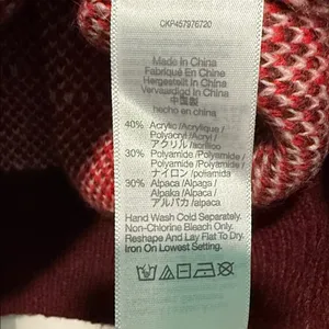 Madewell Red Checked Plaid Fenimore Pullover Sweater, size XL. thumbnail 7