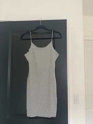 Grey mini dress Gray Size L thumbnail 4