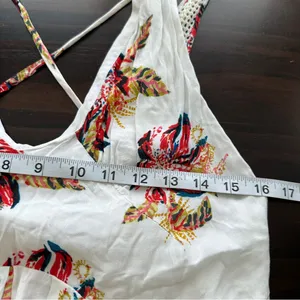 FREE PEOPLE Thought I Was Dreaming Floral Mini Dress Ivory halter L thumbnail 9