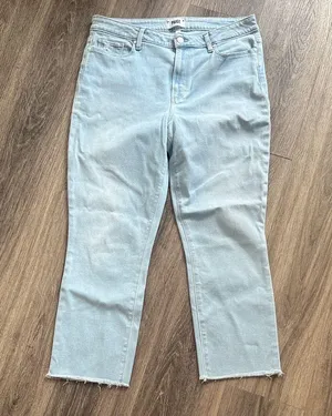 PAIGE Light Wash Ankle Jeans Cindy Crop Denim 31 distressed Raw Hem thumbnail 2