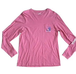 Vineyard Vines Size Medium Long Sleeve Pink Lacrosse Pocket Tee Shirt thumbnail 1