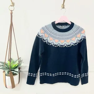 NWT Kari Traa Women's Size S Sundve Knit Naval Wool Blend Sweater 622345 thumbnail 2