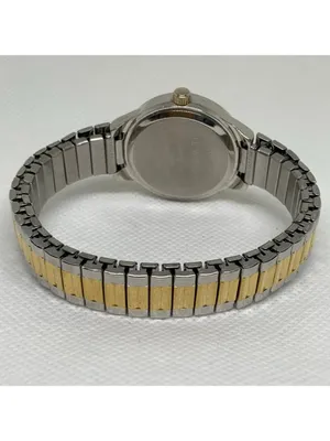 Viewpoint women gold tone 28mm quartz analog rhinestones mop dial running thumbnail 4