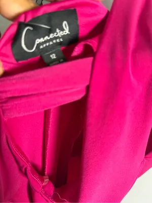 Connected apparel Halter Maxi Dress in Berry Pink 12 NEW thumbnail 6
