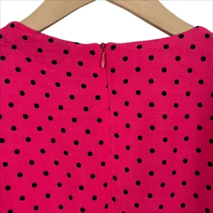 🔥 NWOT Zara Asymmetrical Hem Bright Pink Polka Dot Dress Size XS thumbnail 6