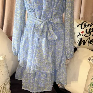 Size XL Long Sleeve Floral Ruffled Dress thumbnail 3