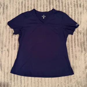Med Couture Touch Navy Blue‎ V-Neck Scrub Top Large Medical Nursing Uniform 7459 thumbnail 1
