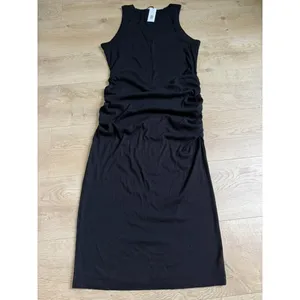 NWT Michael Stars‎ Wren ruched midi ultra rib Black high neck stretch size XL thumbnail 3