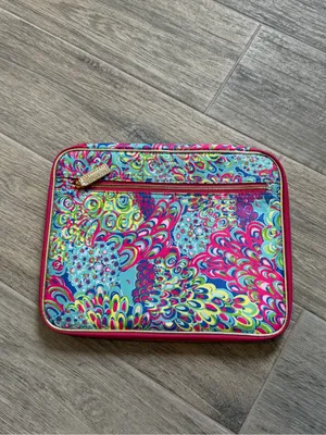 Lilly Pulitzer Agenda Folio Organizer Pink Multi Zip Case iPad Tablet 10x12.5" thumbnail 2