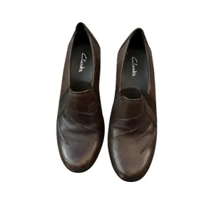 Clarks Partridge Slip On Low Heel Loafers Leather Brown 6M thumbnail 4