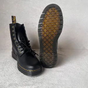 Dr Martens Boots Unisex Black Combat Smooth Leather Lace Up Shoes Sz 10W / 9M thumbnail 4