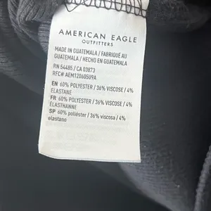 American Eagle Black Ribbed Short Sleeve Bodysuit Size Large thumbnail 6