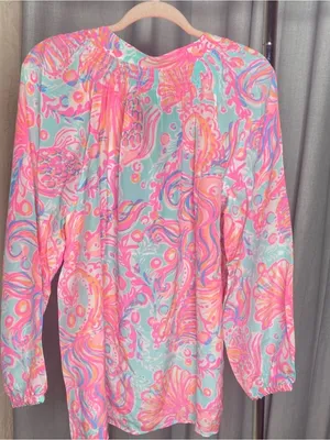 Lilly Pulitzer Elsa Too Much Bubbly 100% Silk Size Small thumbnail 2