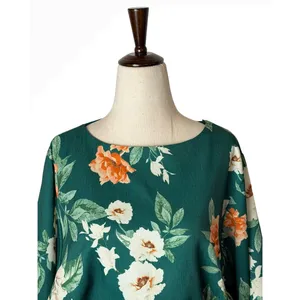 Baltic Born Tally Mini Dress Women XL Green NWT Floral Long Sleeve Ruffle Boho thumbnail 4