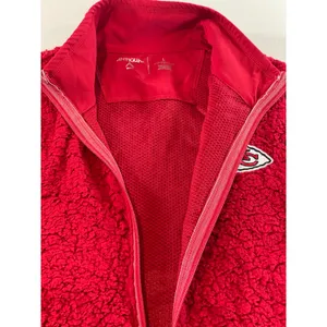 Antigua Sherpa Fleece Vest Red Womens Size L Chief Stitched Logo Full Zip thumbnail 5