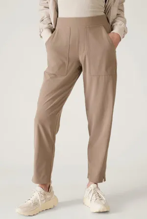 Athleta Brooklyn Women's Mid Rise Ankle Utility Pants Taupe Size 10 thumbnail 1