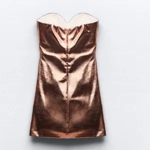 Zara Nwt Mettalic Gold Jumpsuit Medium Bloggers Fave thumbnail 7