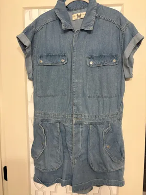 Free People Denim Romper thumbnail 1