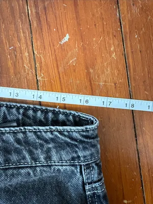 Vintage Y2K Empyre Washed Black Straight Leg Cargo‎ Jeans Zipper Knees Size 12 thumbnail 5