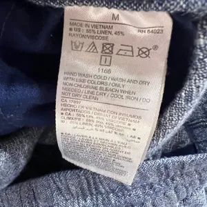 Old Navy Blue Linen Blend Embroidered Herringbone Drawstring Shorts Womens M thumbnail 5