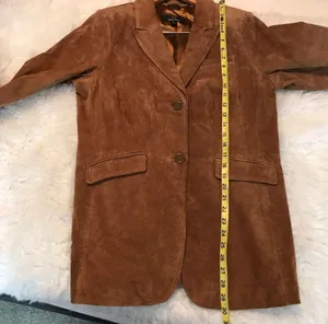Dennis by Dennis Basso genuine leather jacket blazer Women’s size medium brown thumbnail 11