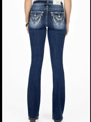 Miss Me Dark Blue Faded Flare Jeans thumbnail 15