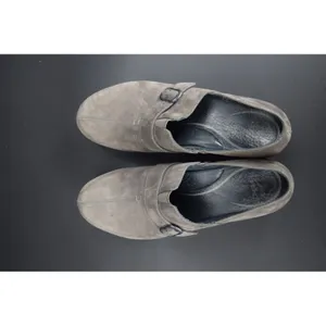 Dansko Leather Clogs Women Size 39 Grey Good Buckle Strap Block Heel Nubuck thumbnail 5