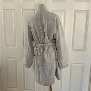 PJ Salvage Quilt Dreams Peachy Jersey Robe in Heather Grey , Large, Gray, NWT thumbnail 8