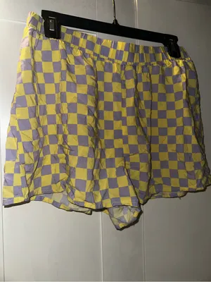 Ascot & Hart Yellow & Lavender Check Button Down + Shorts Lounge Set thumbnail 10