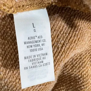 Aerie Good Vibes Turtleneck‎ Sweatshirt Tan Camel Oversized Pullover Women's L thumbnail 6